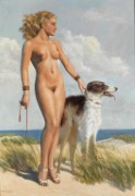 Marcel René von Herrfeldt_1890-1965_Shore-dog_Blonder Frauenakt mit Hund am Strand.jpg